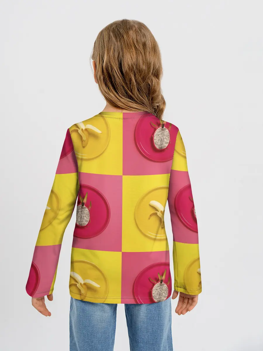 Детский лонгслив / фрукты шахматы