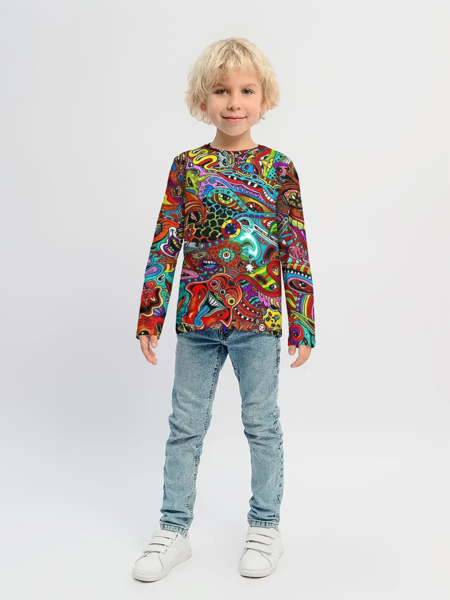 Детский лонгслив / яркая абстракция