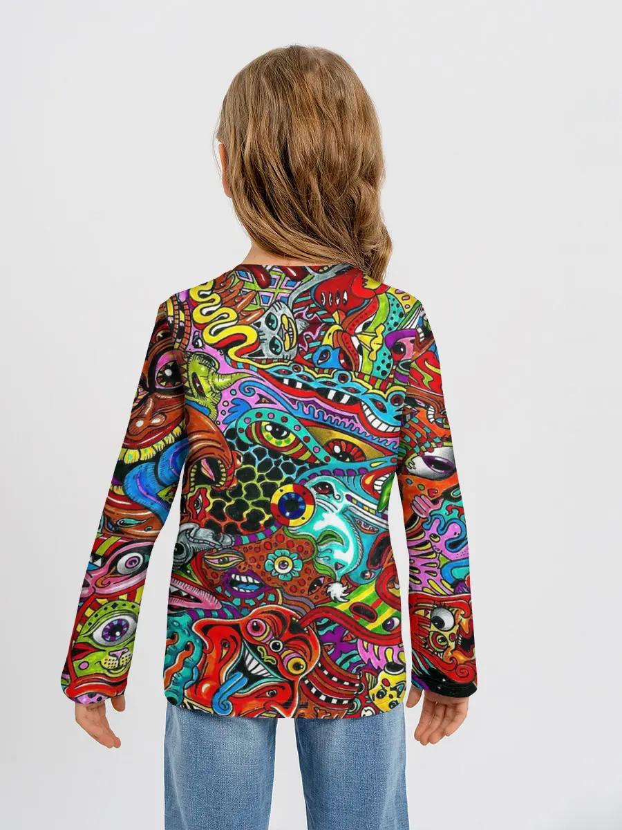 Детский лонгслив / яркая абстракция