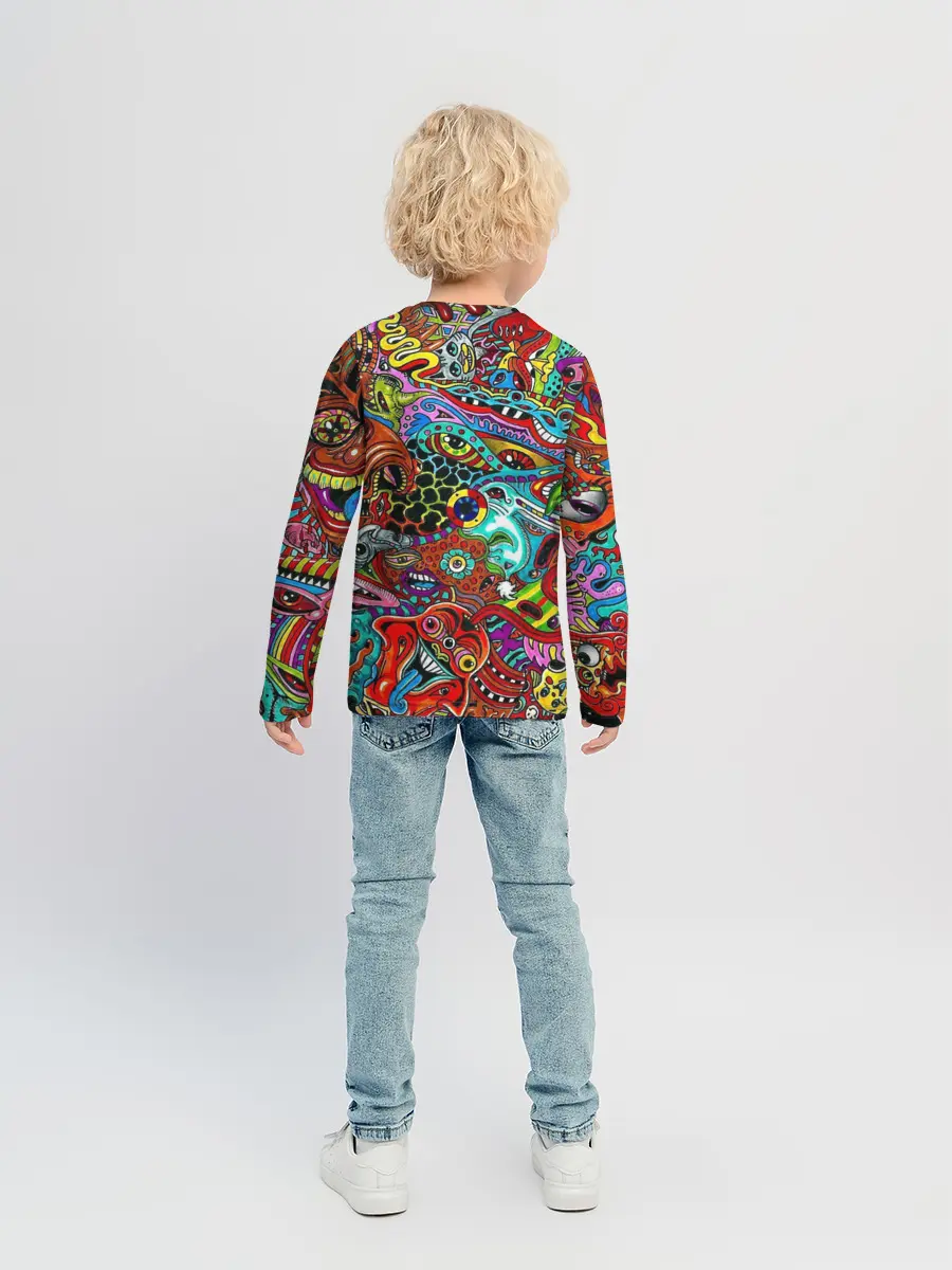 Детский лонгслив / яркая абстракция