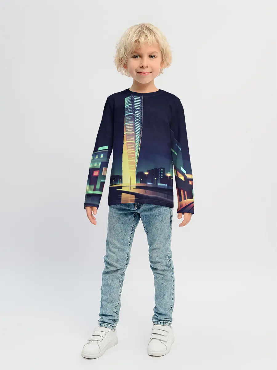 Детский лонгслив / Ночной Город