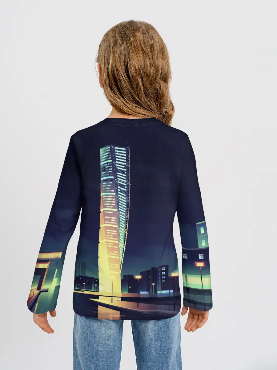 Детский лонгслив / Ночной Город
