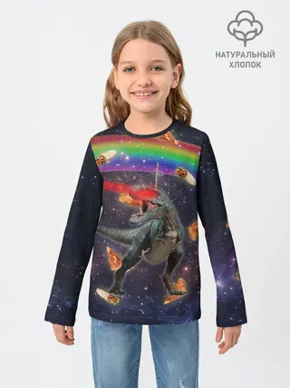 Детский лонгслив / Динозавр в космосе