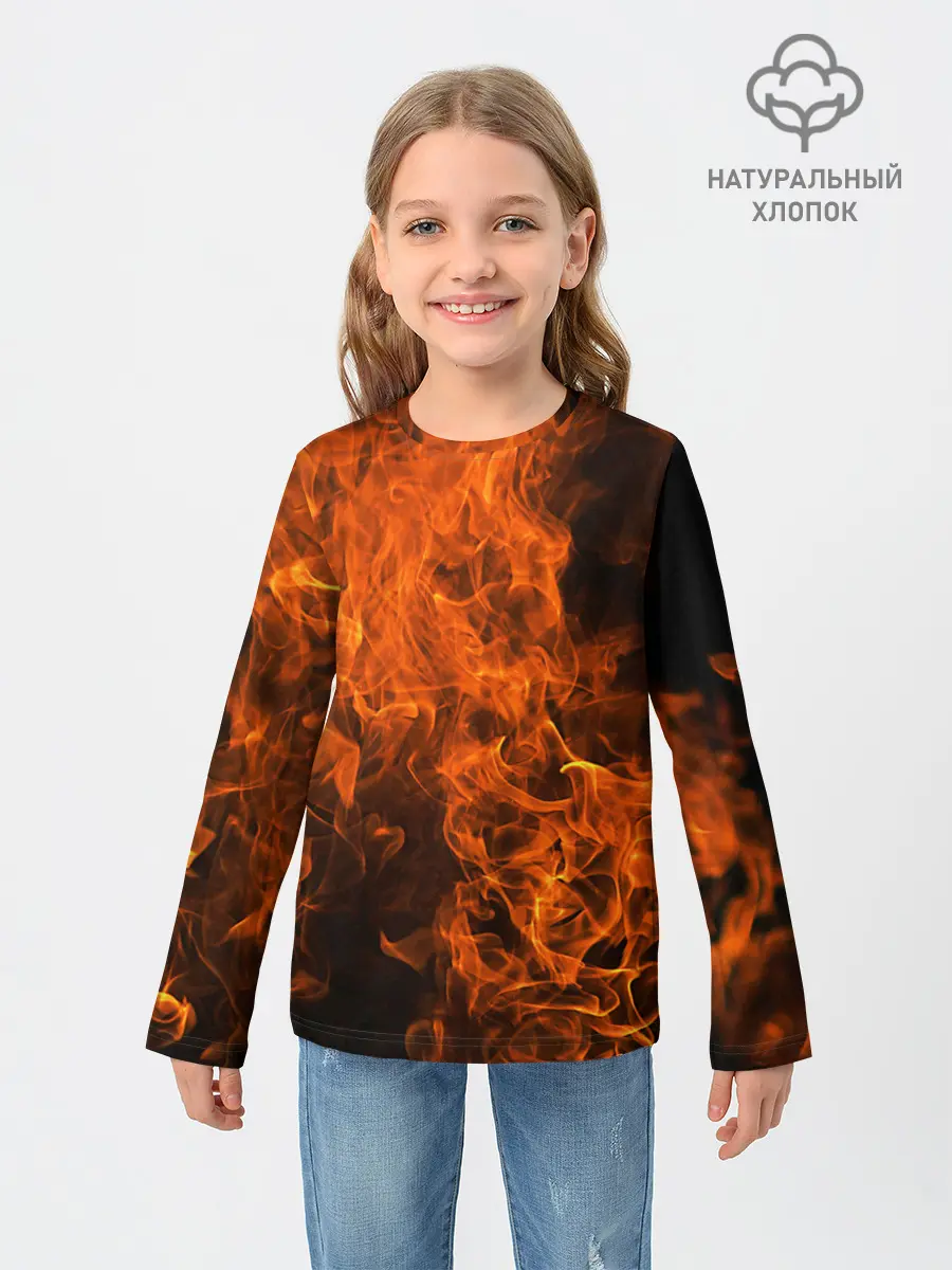 Детский лонгслив / Огонь
