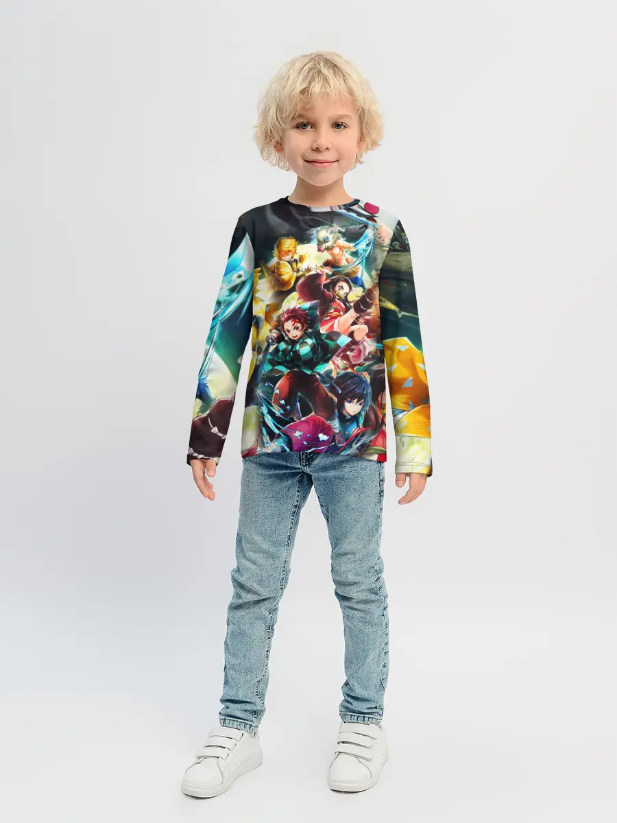 Детский лонгслив / КЛИНОК РАССЕКАЮЩИЙ ДЕМОНОВ ПЕРСОНАЖИ