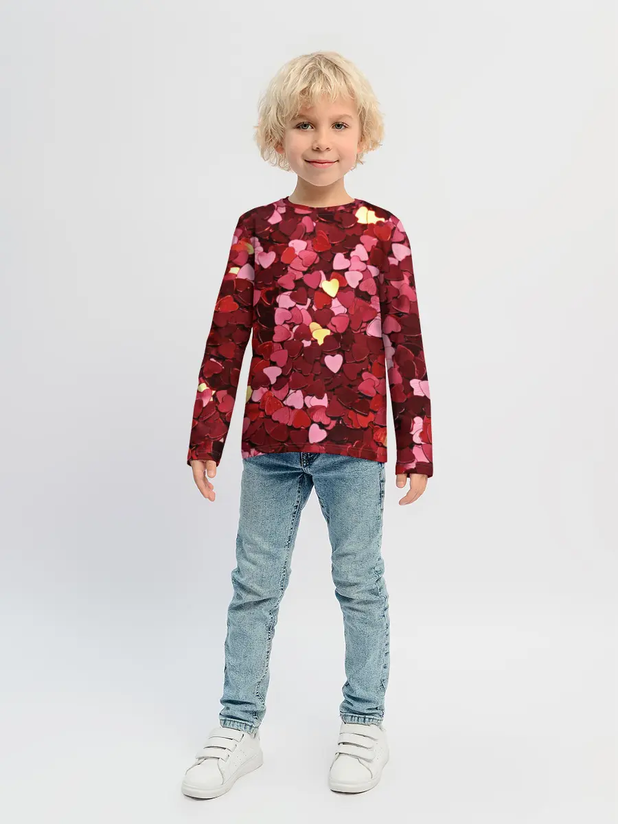 Детский лонгслив / Сердца | Hearts