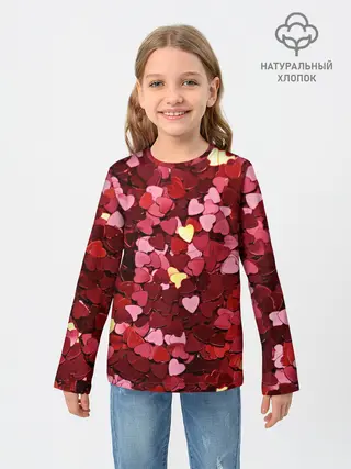 Детский лонгслив / Сердца | Hearts