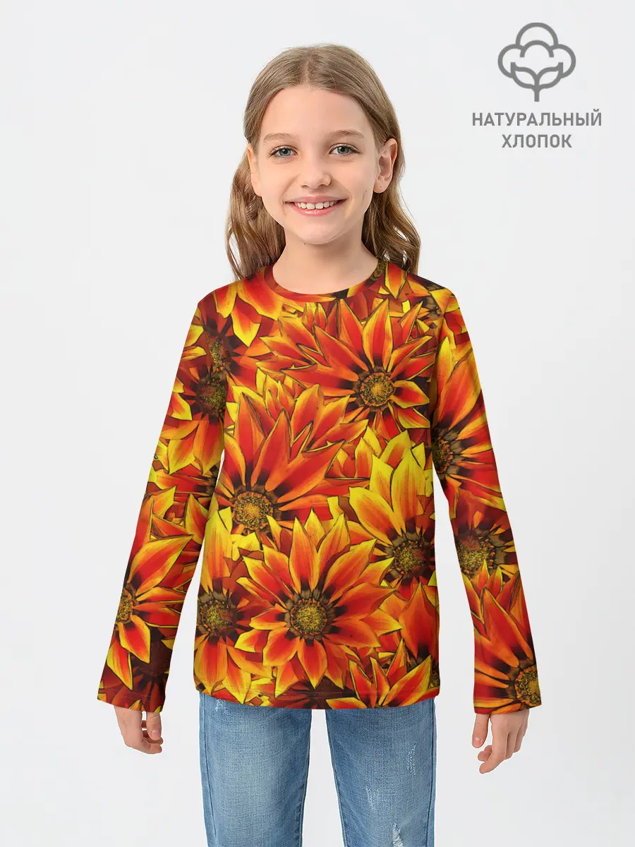 Детский лонгслив / Цветы