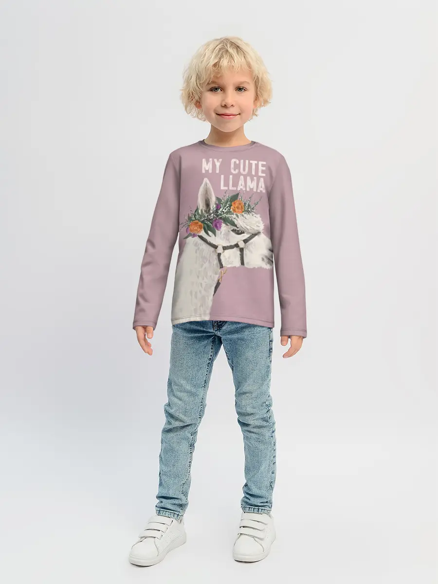 Детский лонгслив / My cute llama