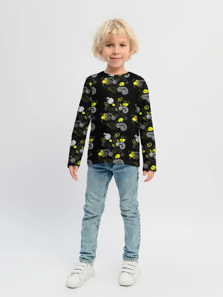 Детский лонгслив / неоновая абстракция