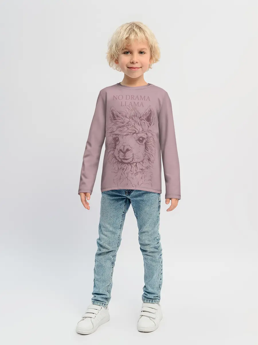Детский лонгслив / No drama llama