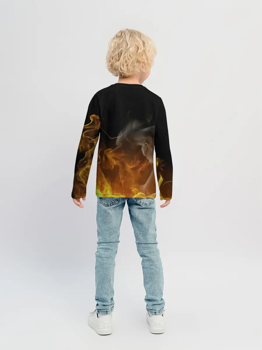 Детский лонгслив / Танджиро Камадо в огне