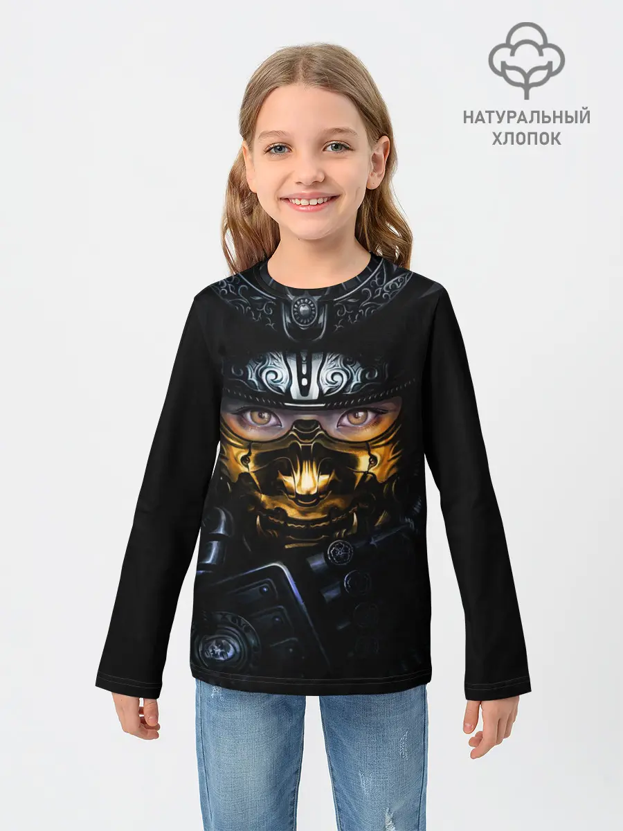 Детский лонгслив / Девушка Самурай