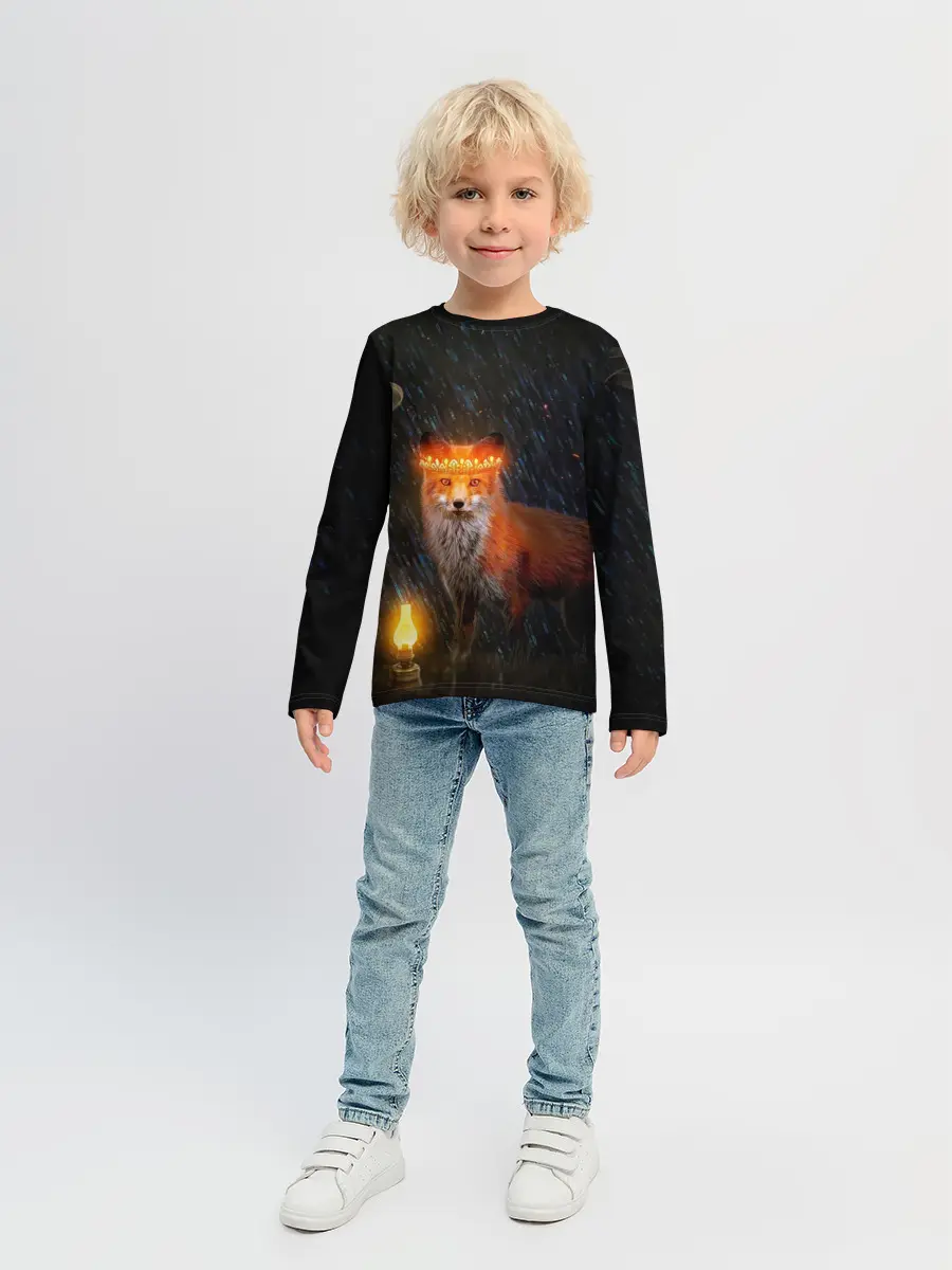 Детский лонгслив / Лиса с огненной короной