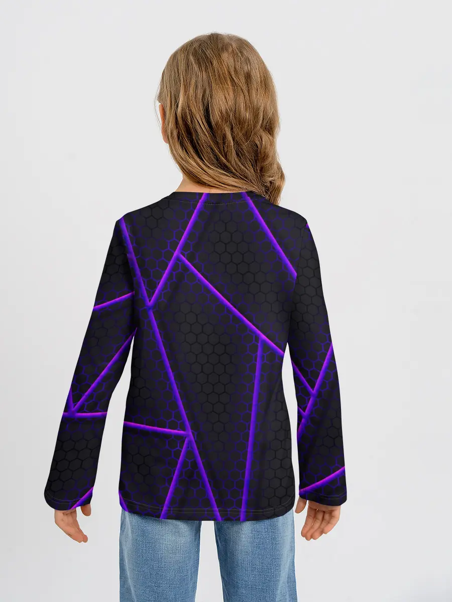 Детский лонгслив / СОТЫ НЕОНОВЫЕ - ГЕОМЕТРИЯ