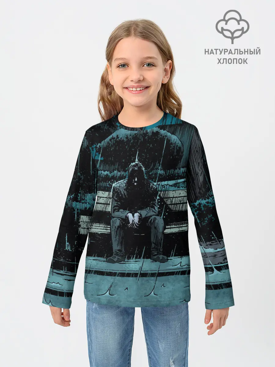 Детский лонгслив / Киану Ривз - комикс о боге