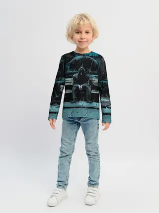 Детский лонгслив / Киану Ривз - комикс о боге