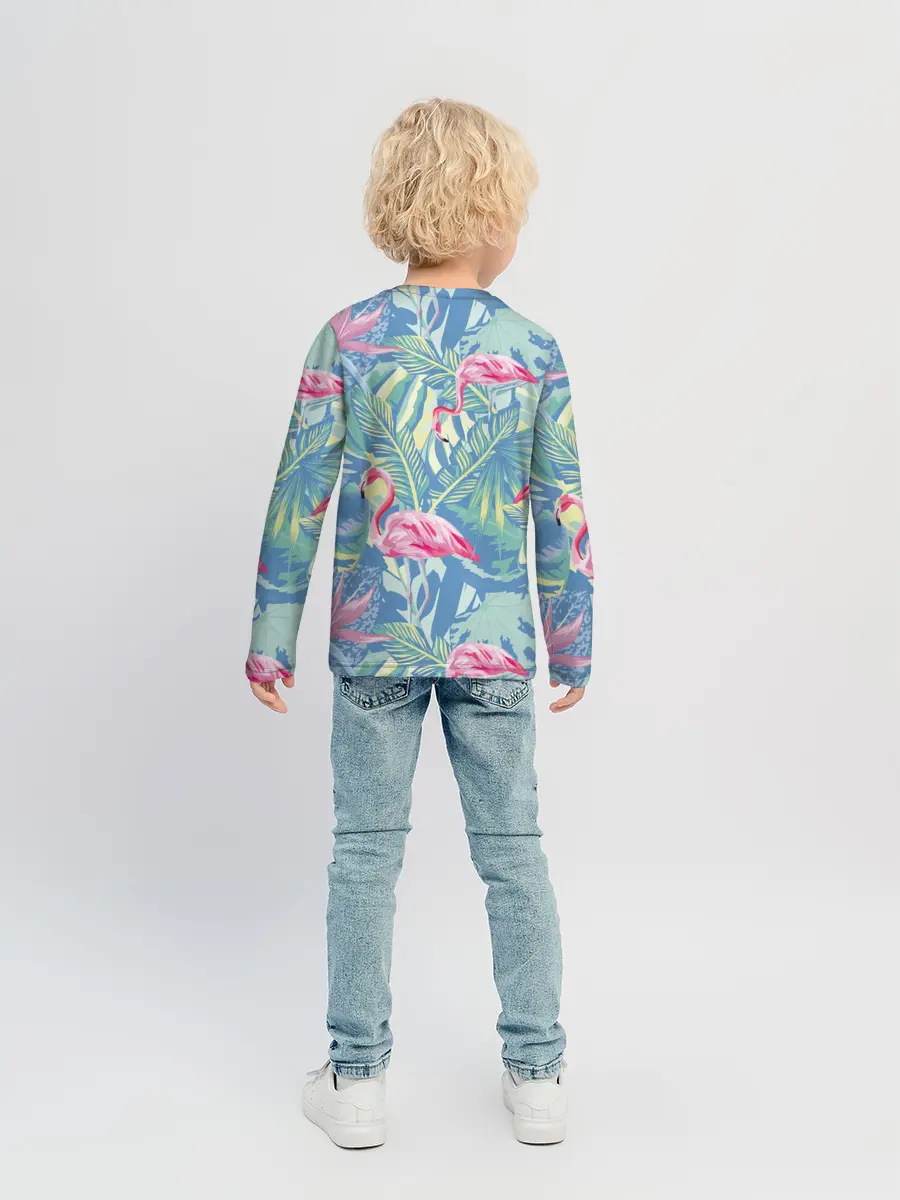 Детский лонгслив / фламинго