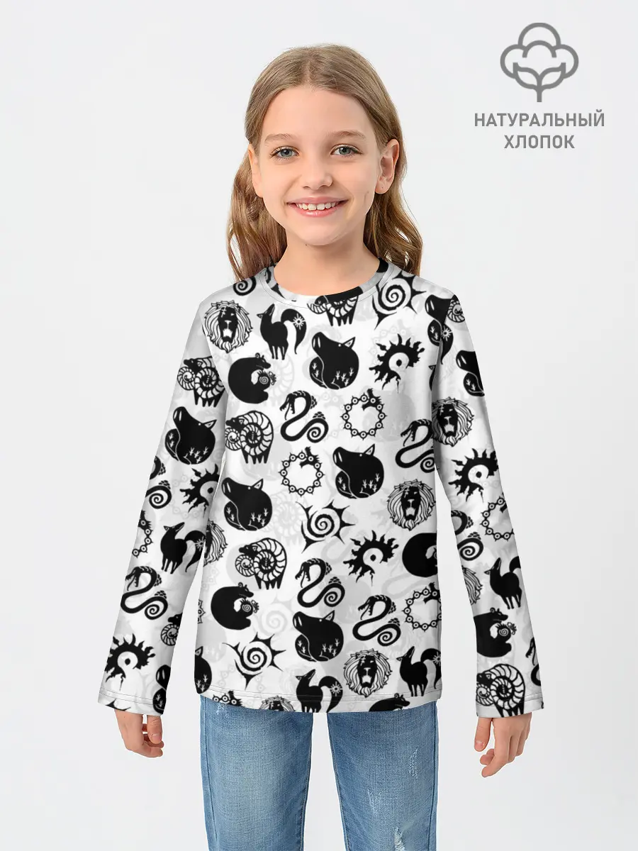 Детский лонгслив / 7 СМЕРТНЫХ ГРЕХОВ СИМВОЛЫ