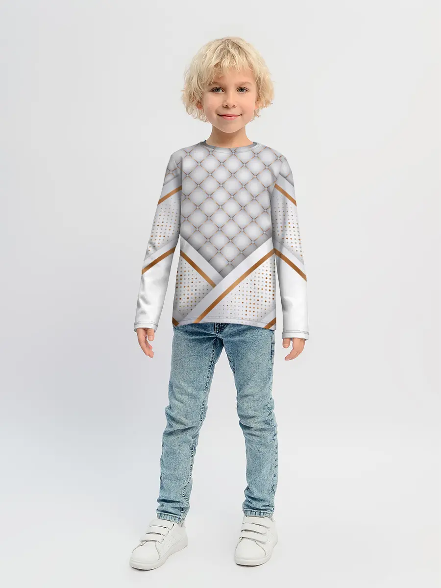 Детский лонгслив / Luxury white & Gold
