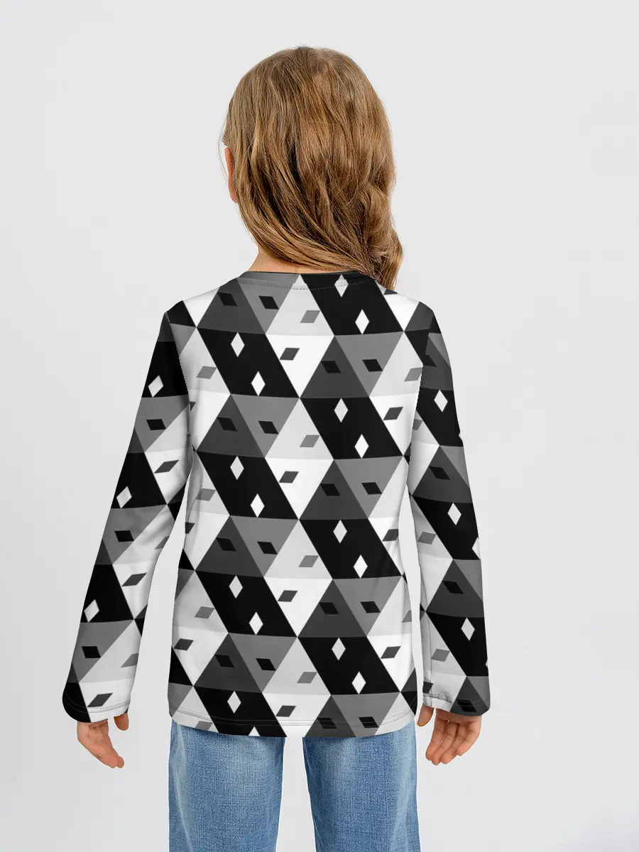 Детский лонгслив / Абстрактные кубики