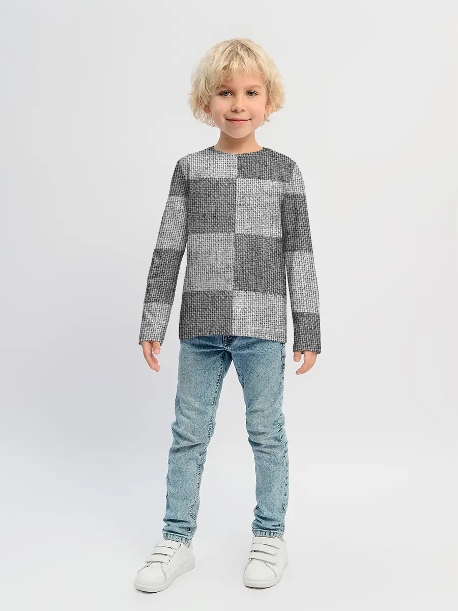 Детский лонгслив / Denim Patchwork