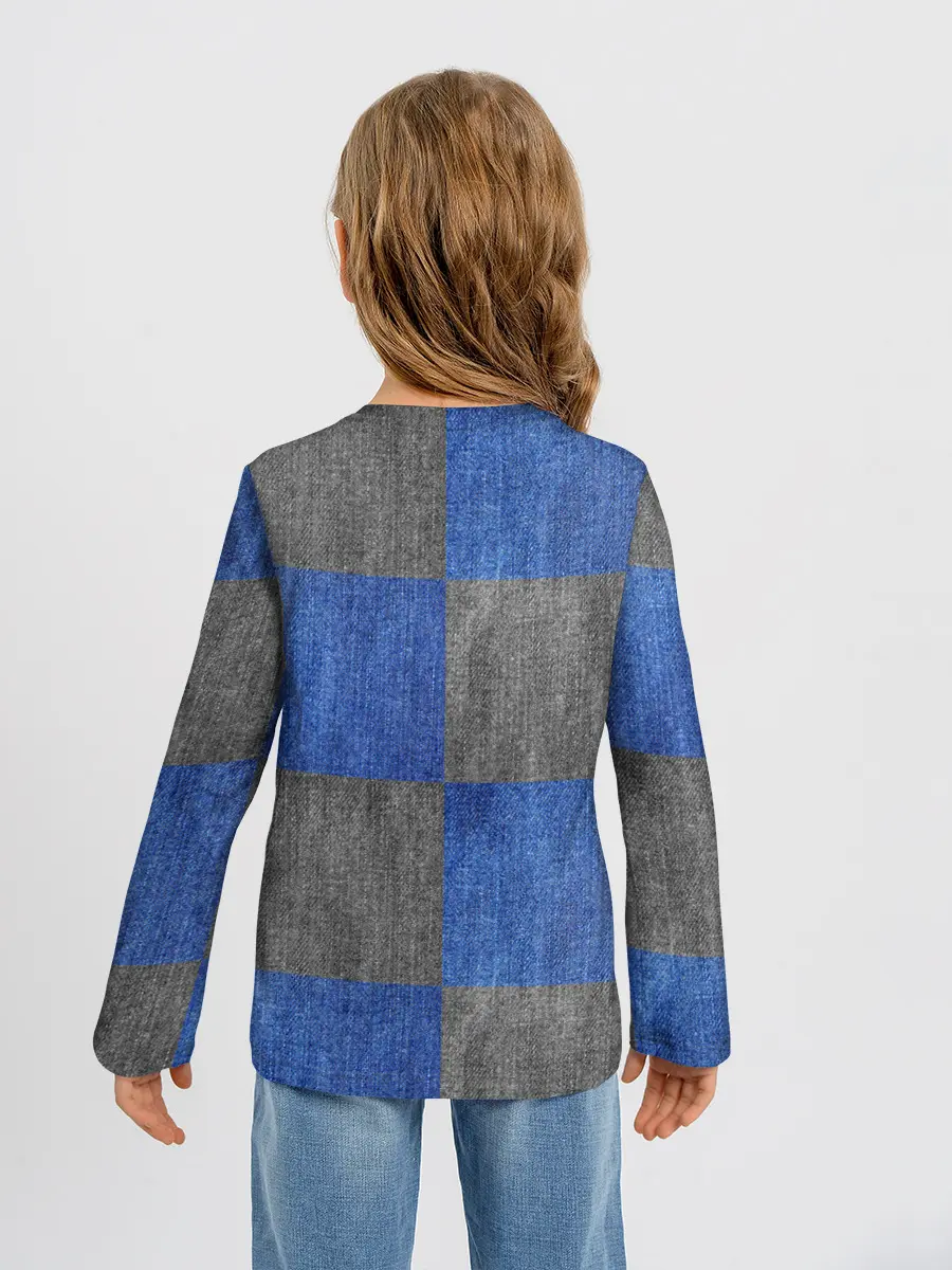Детский лонгслив / Denim Patchwork