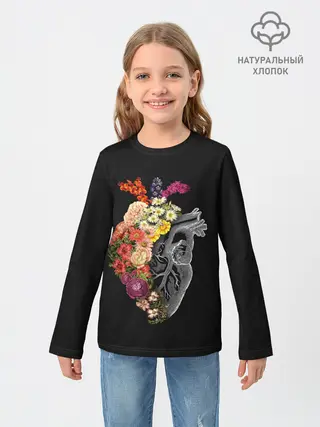Детский лонгслив / Natural Heart. Dual