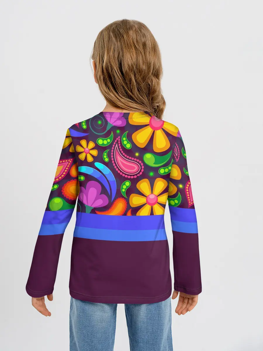 Детский лонгслив / Мультяшные Цветы
