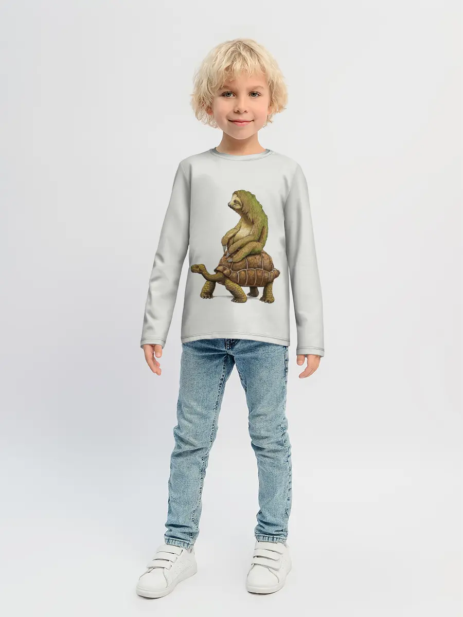 Детский лонгслив / Тише едешь... А впрочем...