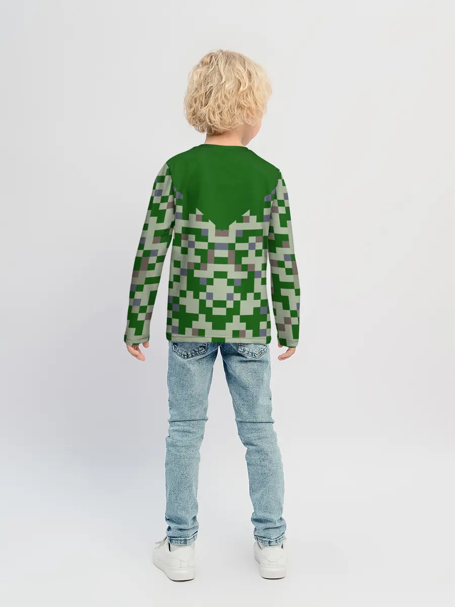 Детский лонгслив / Minecraft Крипер