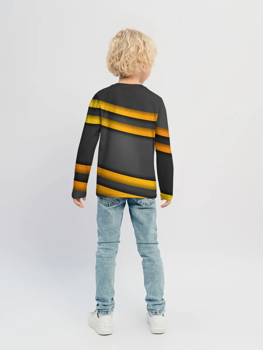 Детский лонгслив / Желтые полосы