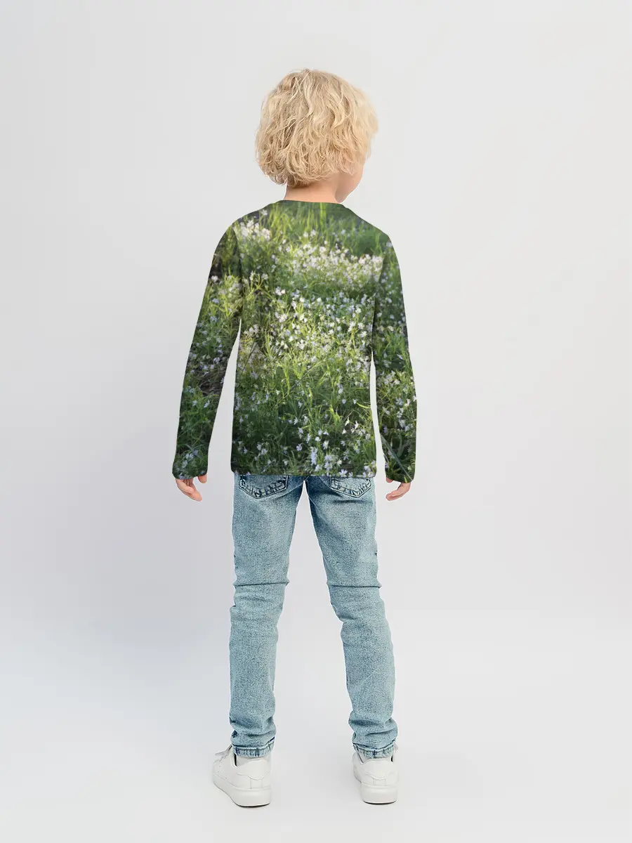 Детский лонгслив / луг белых колокольциков