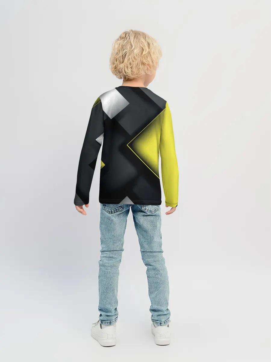 Детский лонгслив / Желто черный ромб