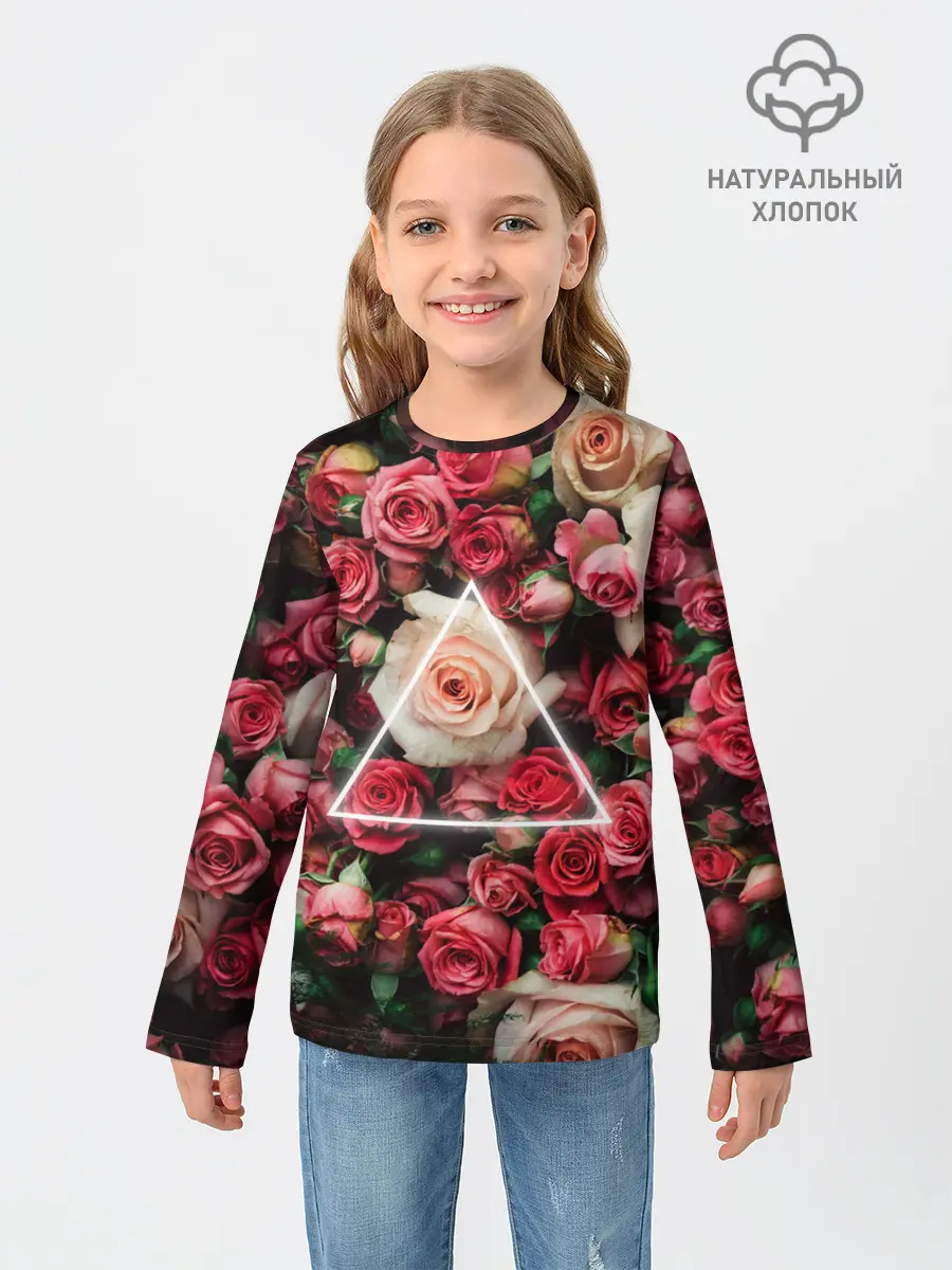 Детский лонгслив / ROSE NEON | РОЗЫ НЕОН