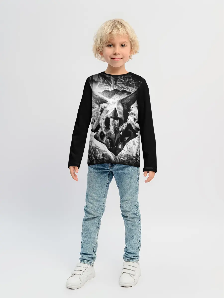 Детский лонгслив / Трицератопс | Динозавр