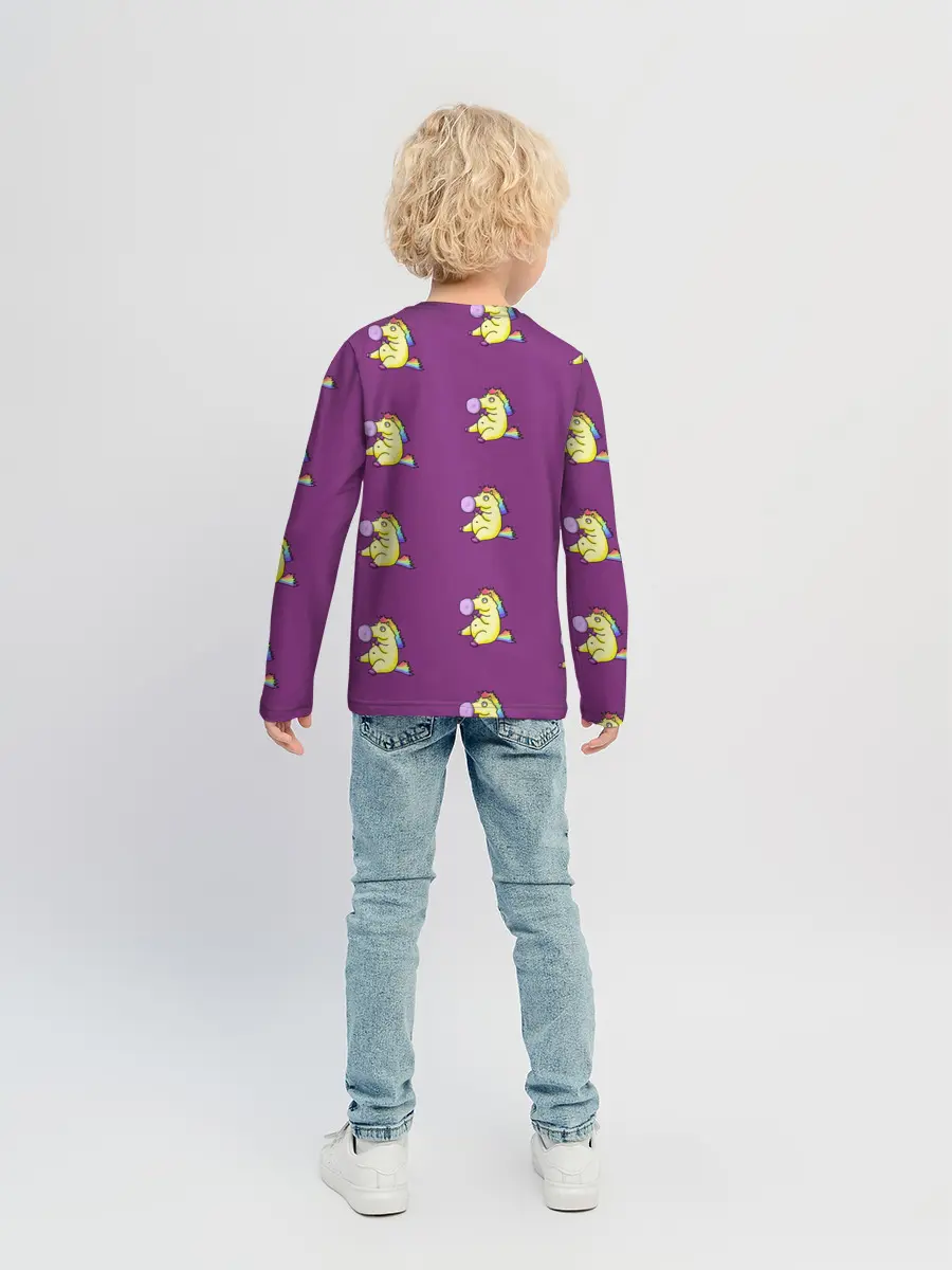 Детский лонгслив / Фиолетовые пони