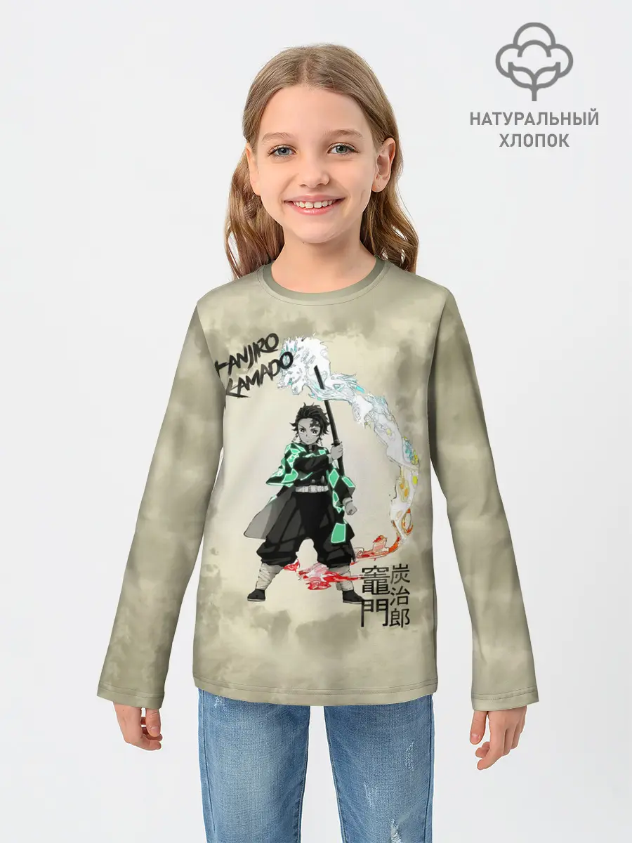 Детский лонгслив / Tanjiro Kamado Kimetsu no Yaiba