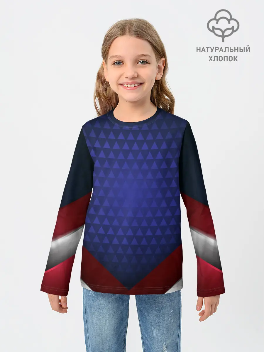 Детский лонгслив / Blue abstract