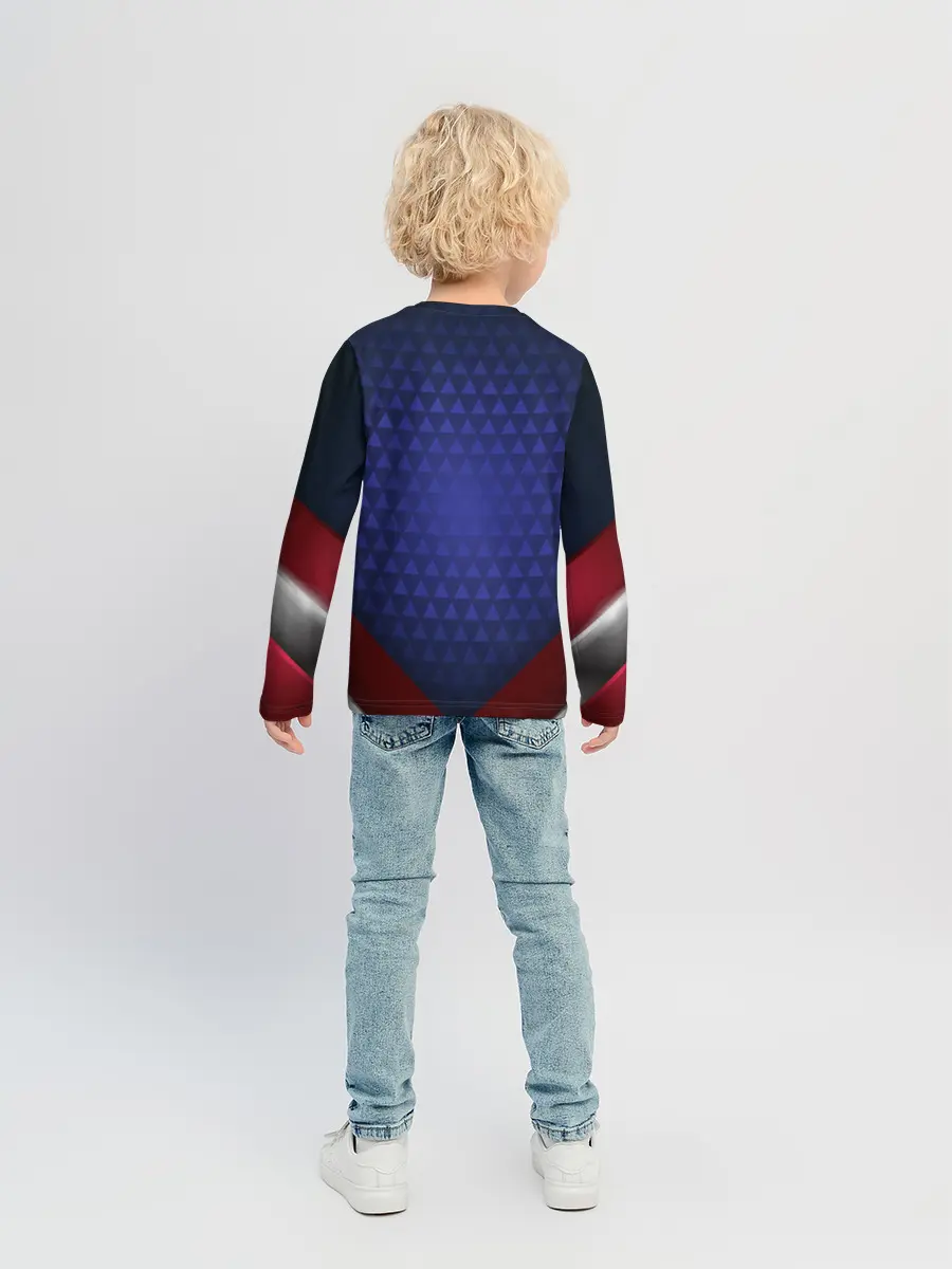 Детский лонгслив / Blue abstract