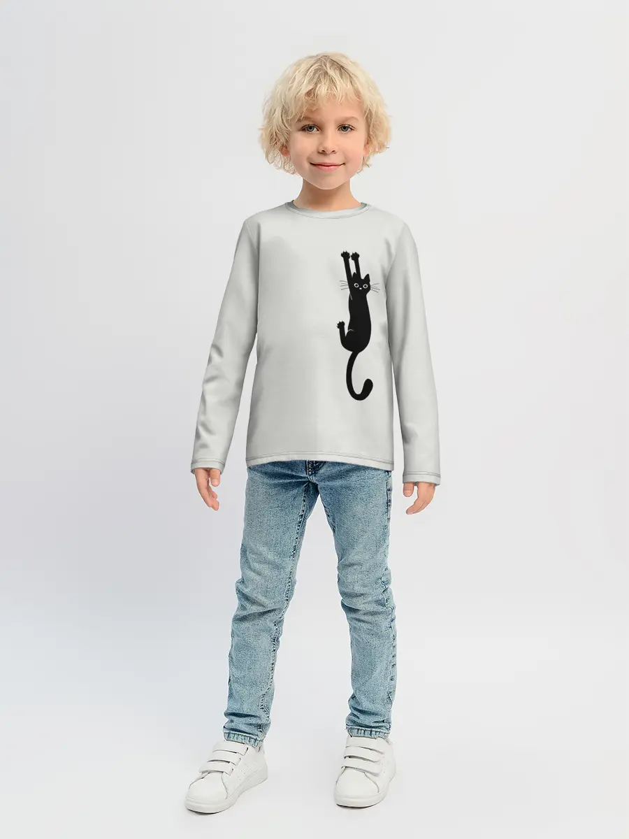 Детский лонгслив / Испуганный кот
