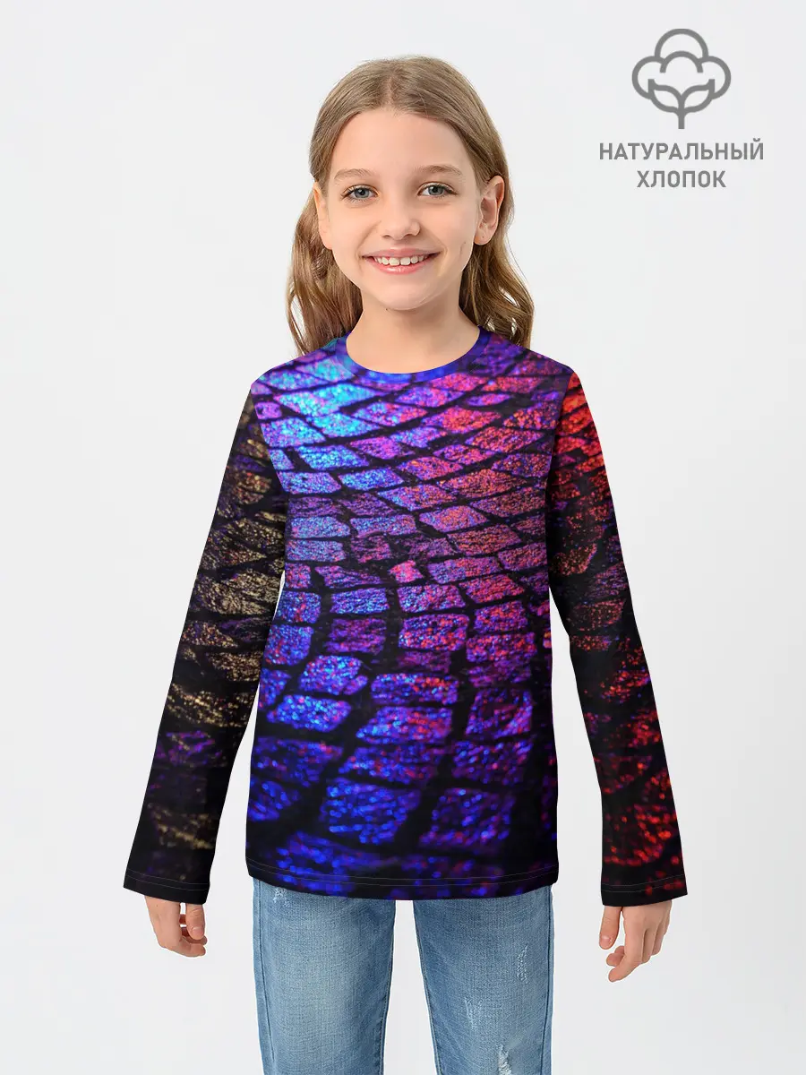 Детский лонгслив / Мокрый асфальт