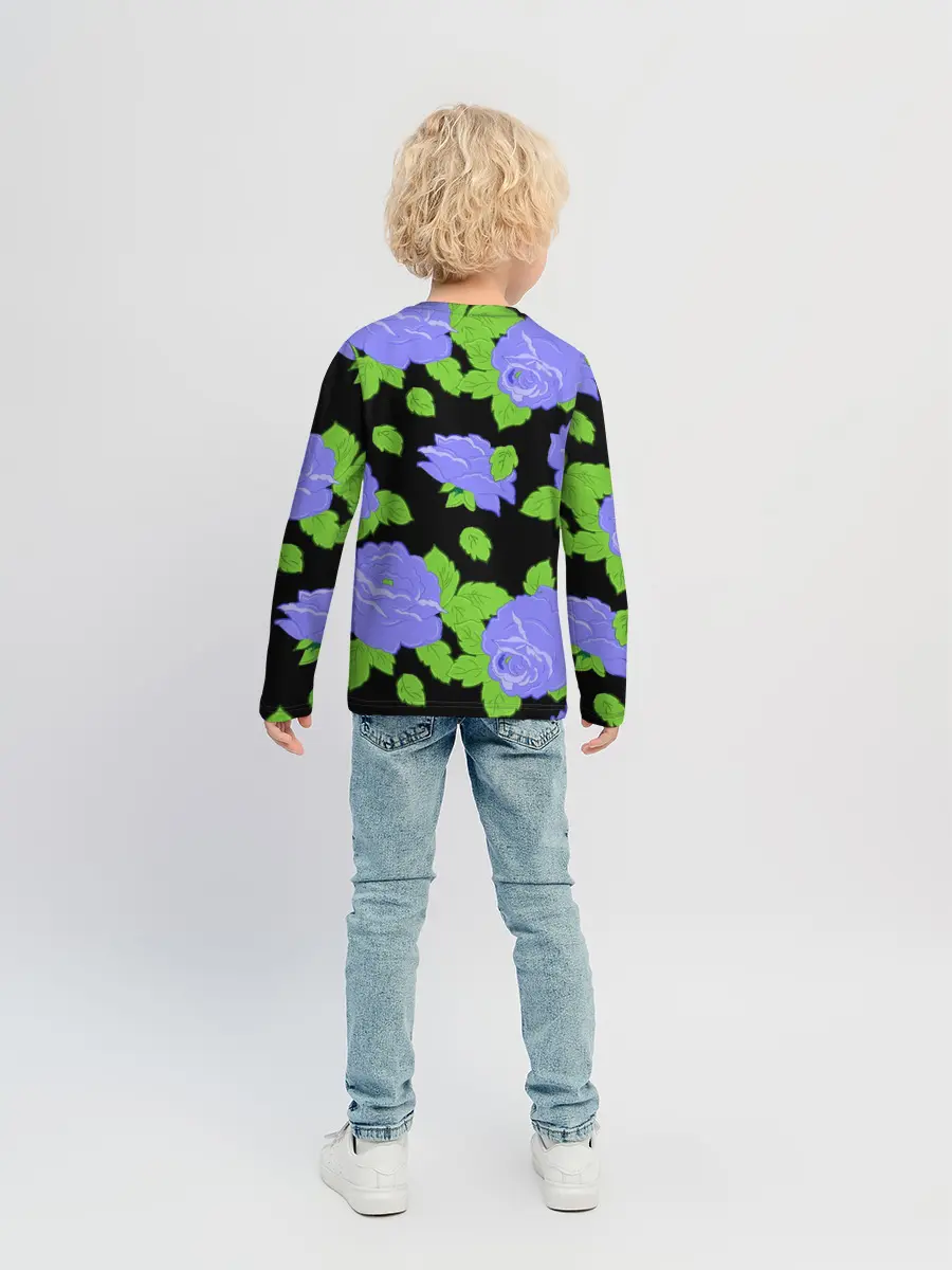 Детский лонгслив / Синие розы