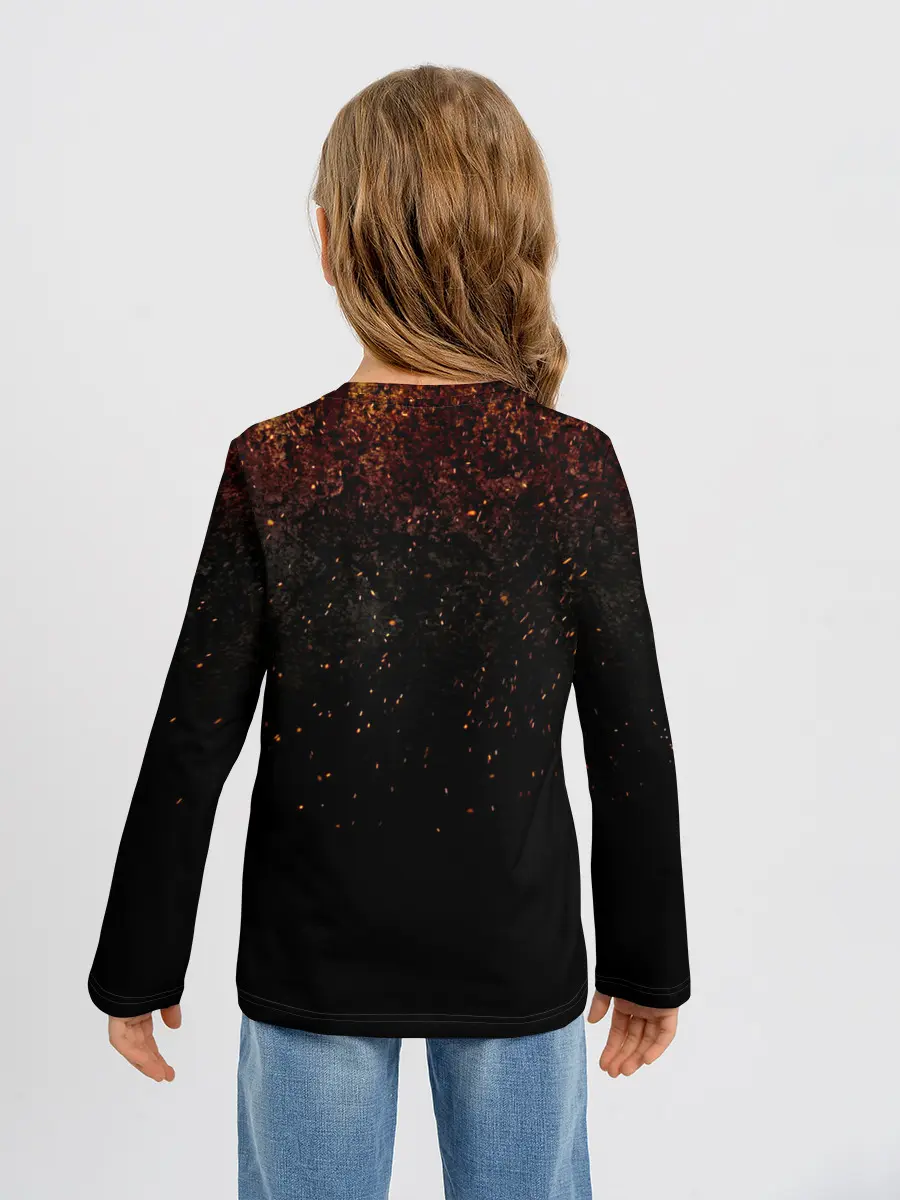 Детский лонгслив / Танджиро Камадо в огне