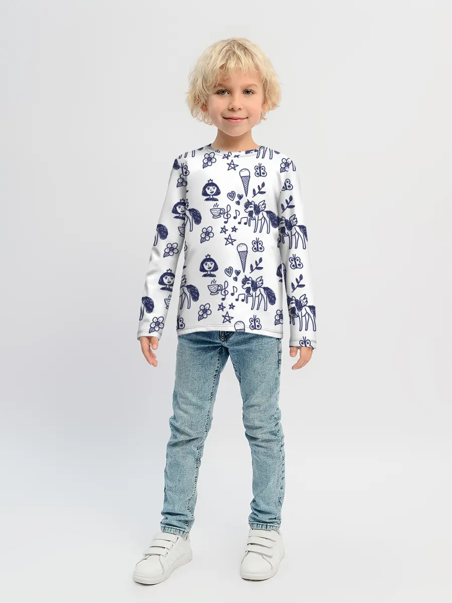 Детский лонгслив / Девчачий дудл