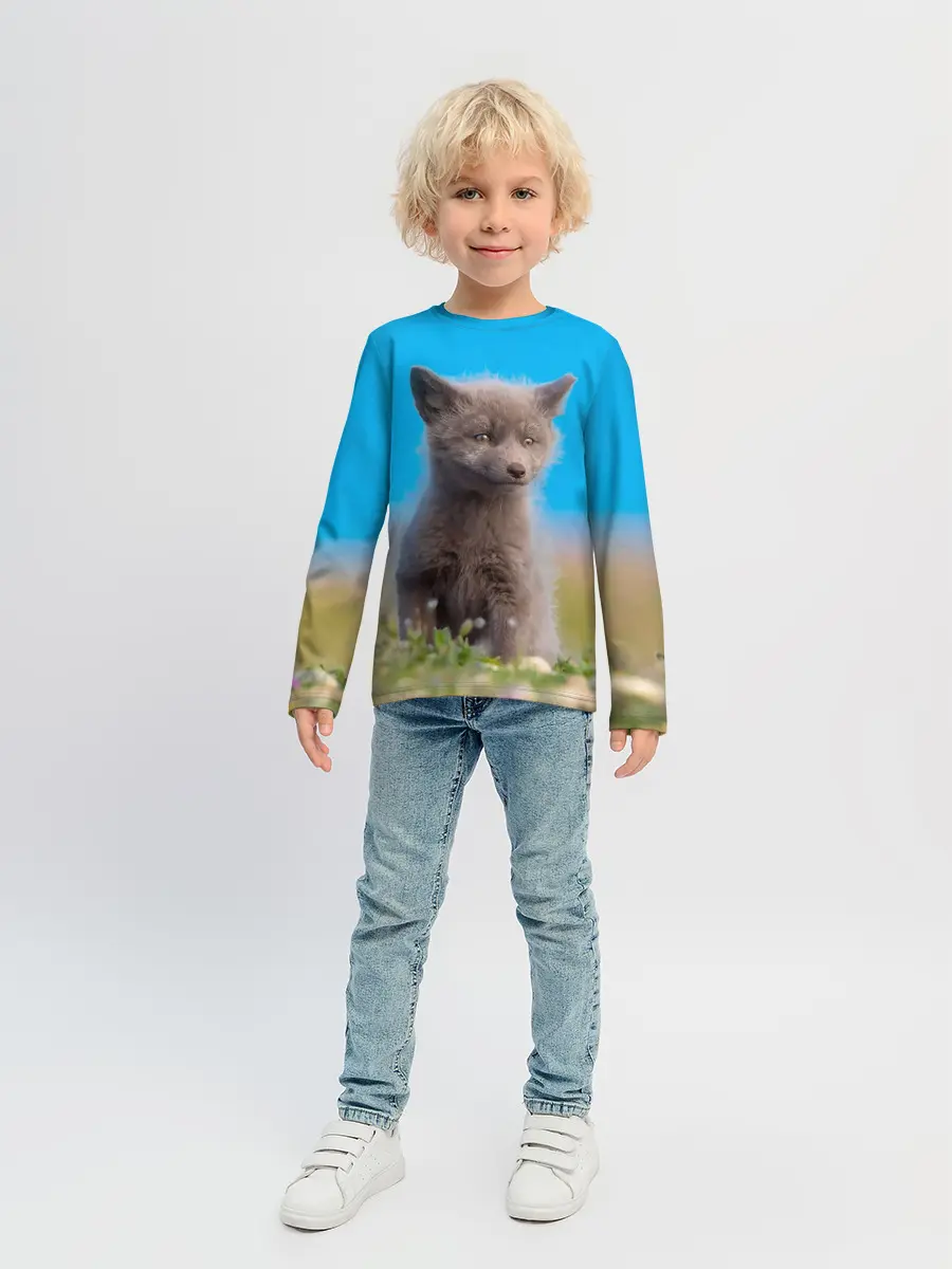 Детский лонгслив / Смешной лисенок