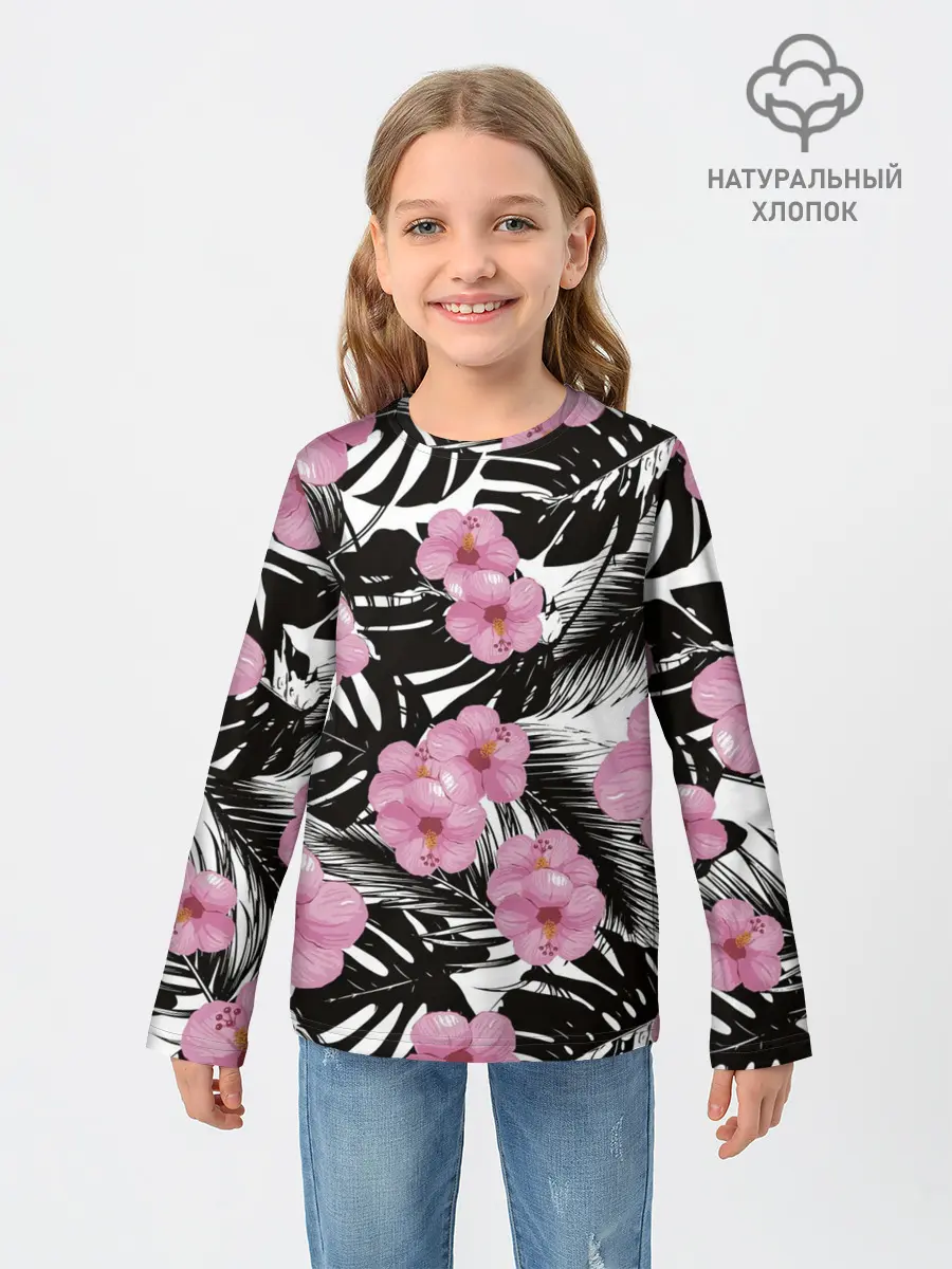 Детский лонгслив / Тропический Стиль