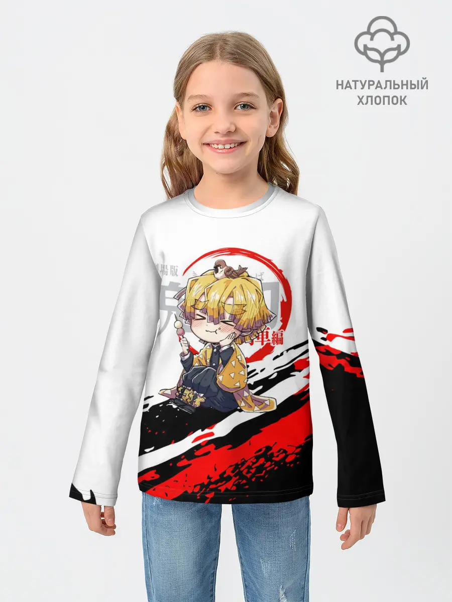 Детский лонгслив / Agatsuma Zenitsu Kimetsu no Yaiba