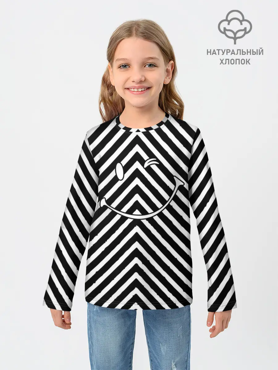 Детский лонгслив / Ulybaka BlackWhite