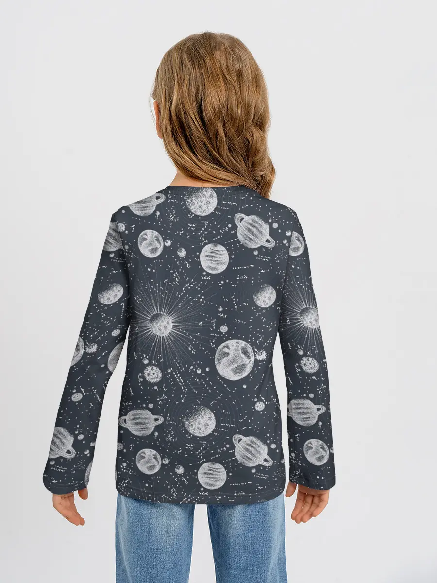 Детский лонгслив / Звезды, планеты и созвездия